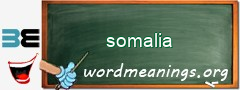 WordMeaning blackboard for somalia